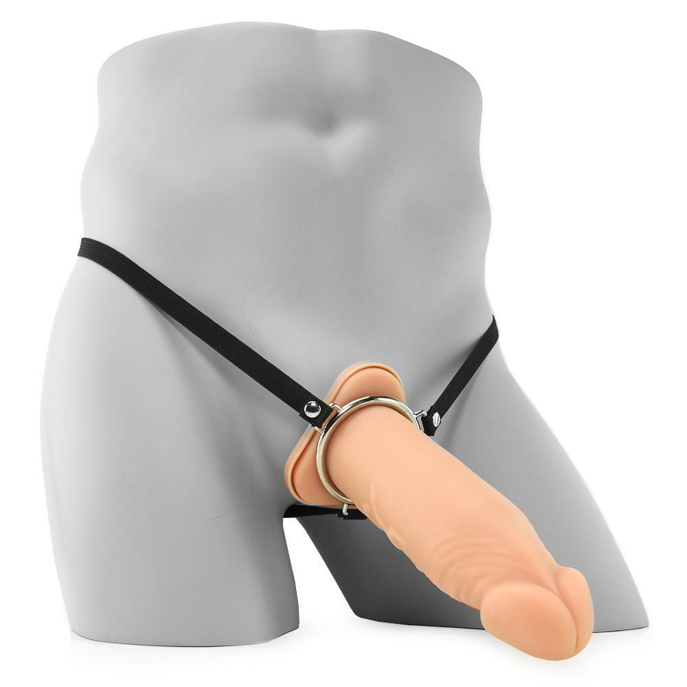 8 Inch Silicone Hollow Extension in Flesh - Sex Toys Vancouver Same Day Delivery