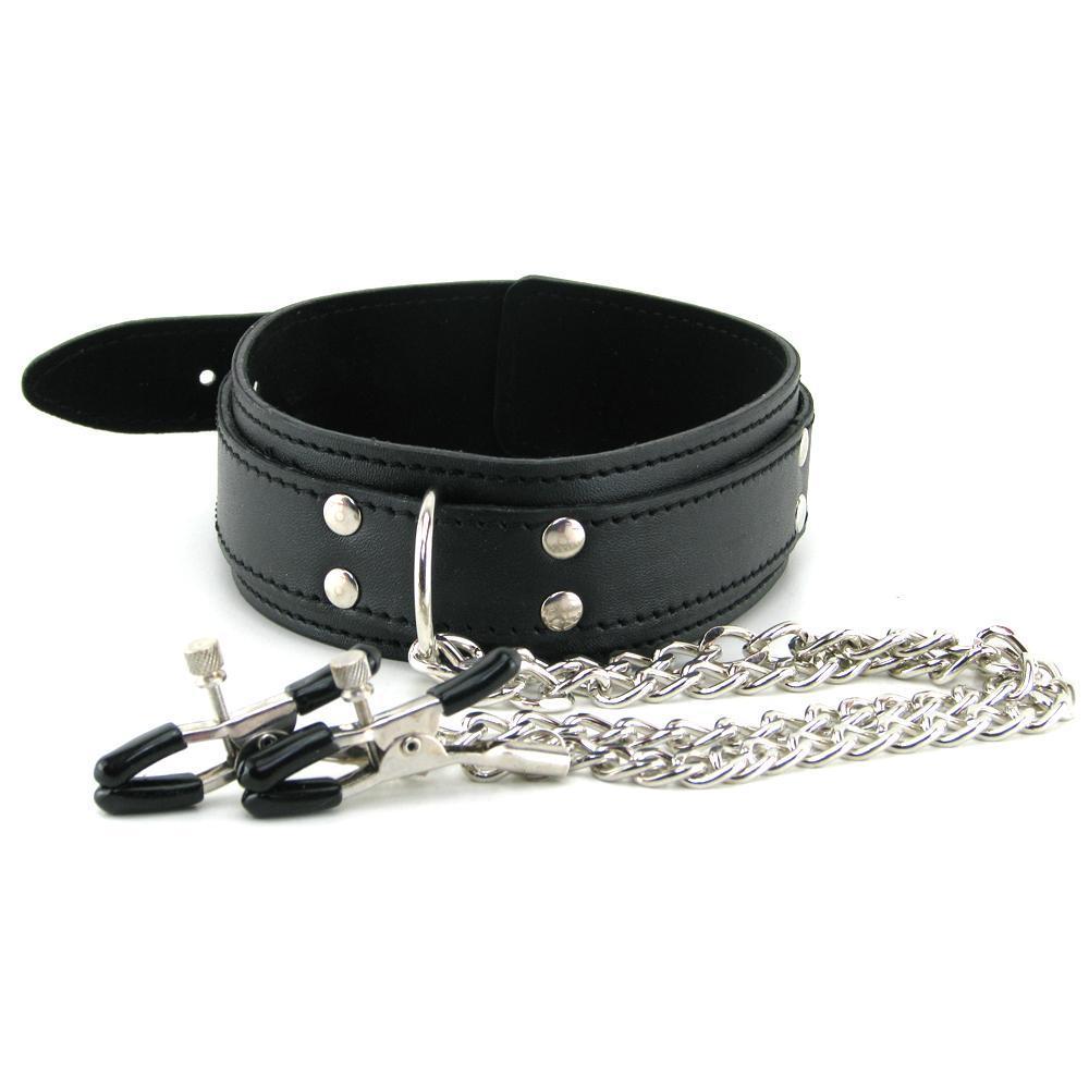 Collar with Nipple Clamps - Sex Toys Vancouver Same Day Delivery