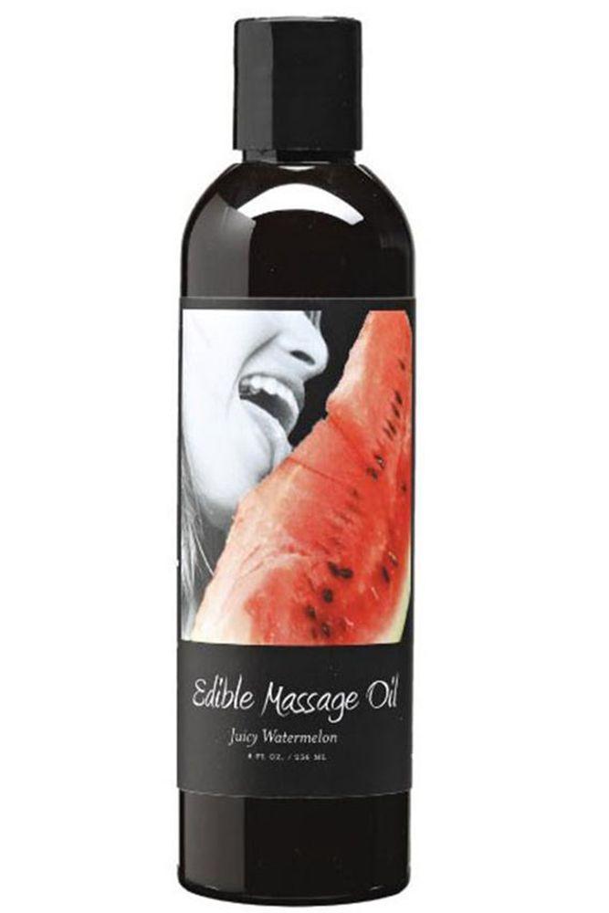 Edible Massage Oil 8oz/237ml in Juicy Watermelon - Sex Toys Vancouver Same Day Delivery