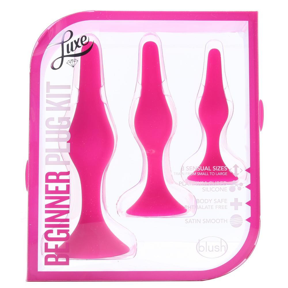 Luxe Beginner Silicone Butt Plug Kit in Pink - Sex Toys Vancouver Same Day Delivery