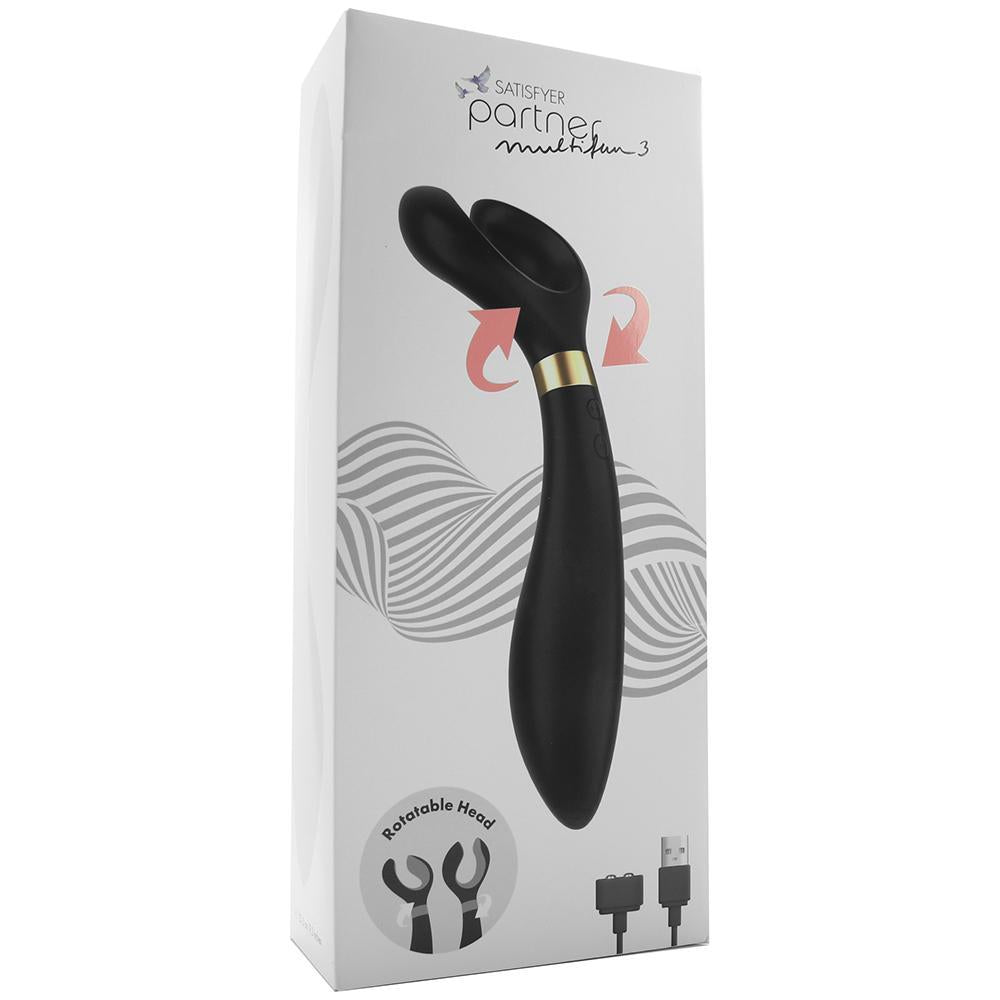 Satisfyer Partner Multifun 3 Vibe in Black - Sex Toys Vancouver Same Day Delivery